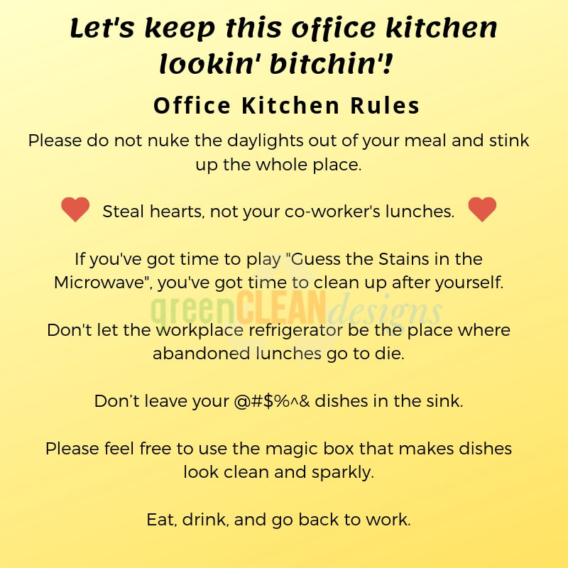 Office Microwave Policy And Signs