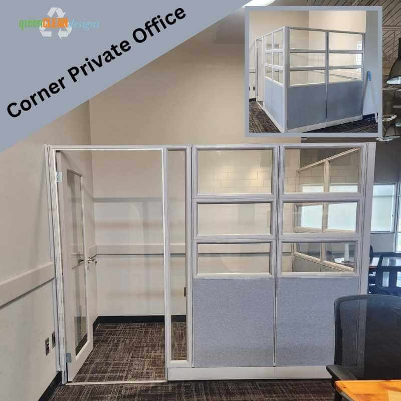 corner cubicles with locking doors