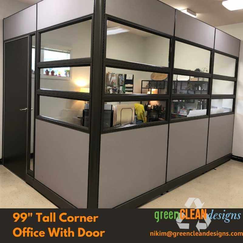 High Cubicles with Doors Green Clean Designs Kansas City Office Privacy
