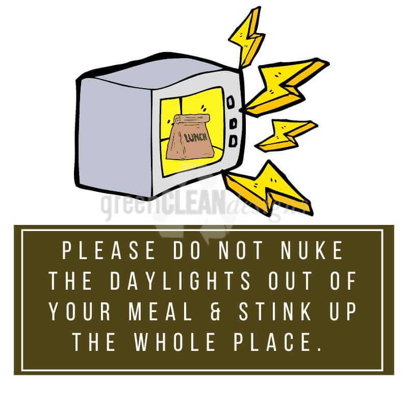 Microwave Etiquette Lunchroom Guidelines, Edit in Canva, Office