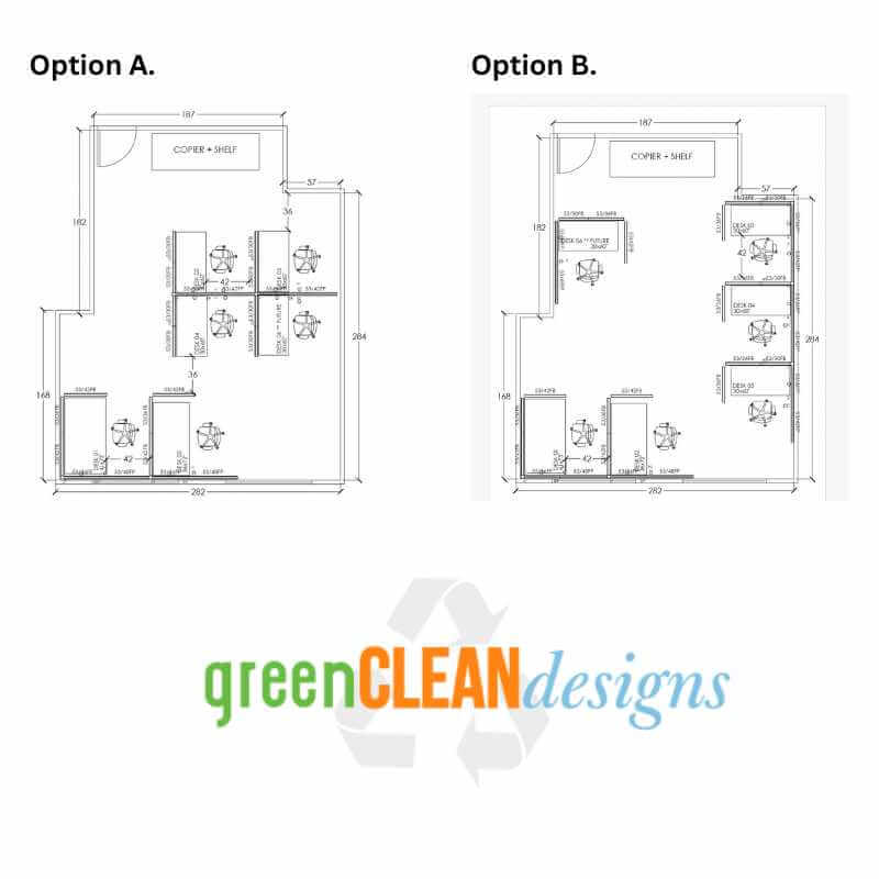 layout options to divide desks